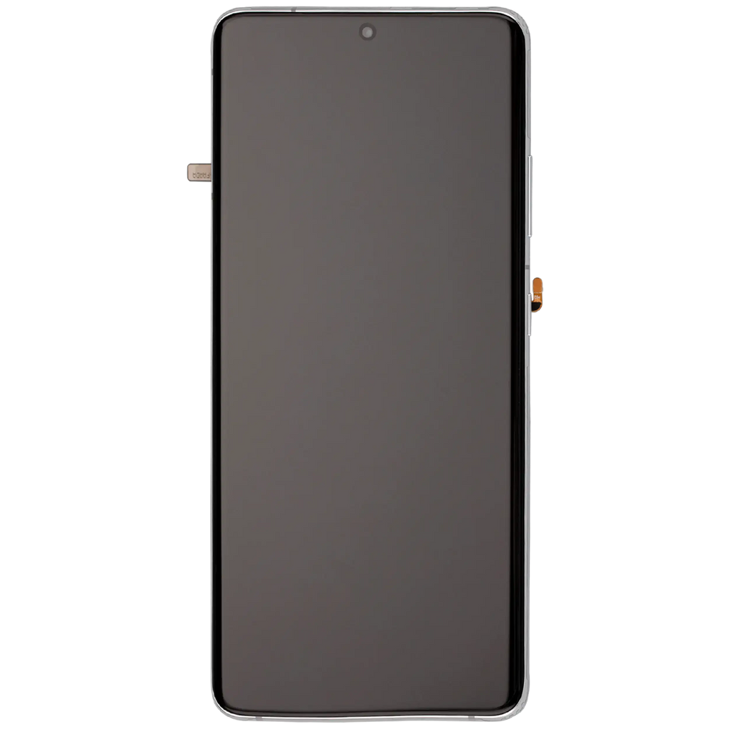 OLED-Display mit Rahmen für Samsung Galaxy S21 Ultra 5G (Aftermarket Plus) (120Hz) (Phantom Silver)
