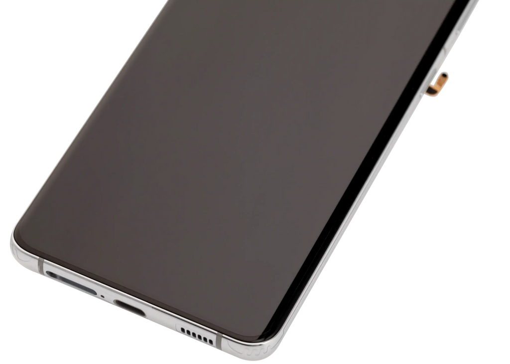 OLED-Display mit Rahmen für Samsung Galaxy S21 Ultra 5G (Aftermarket Plus) (120Hz) (Phantom Silver)