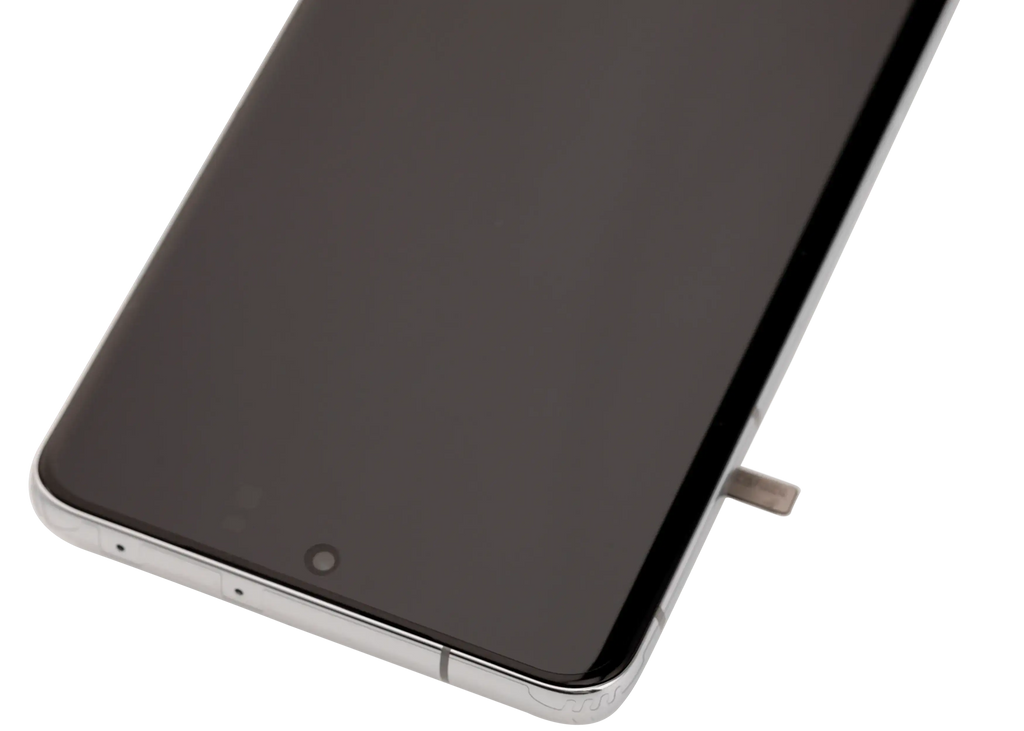 OLED-Display mit Rahmen für Samsung Galaxy S21 Ultra 5G (Aftermarket Plus) (120Hz) (Phantom Silver)