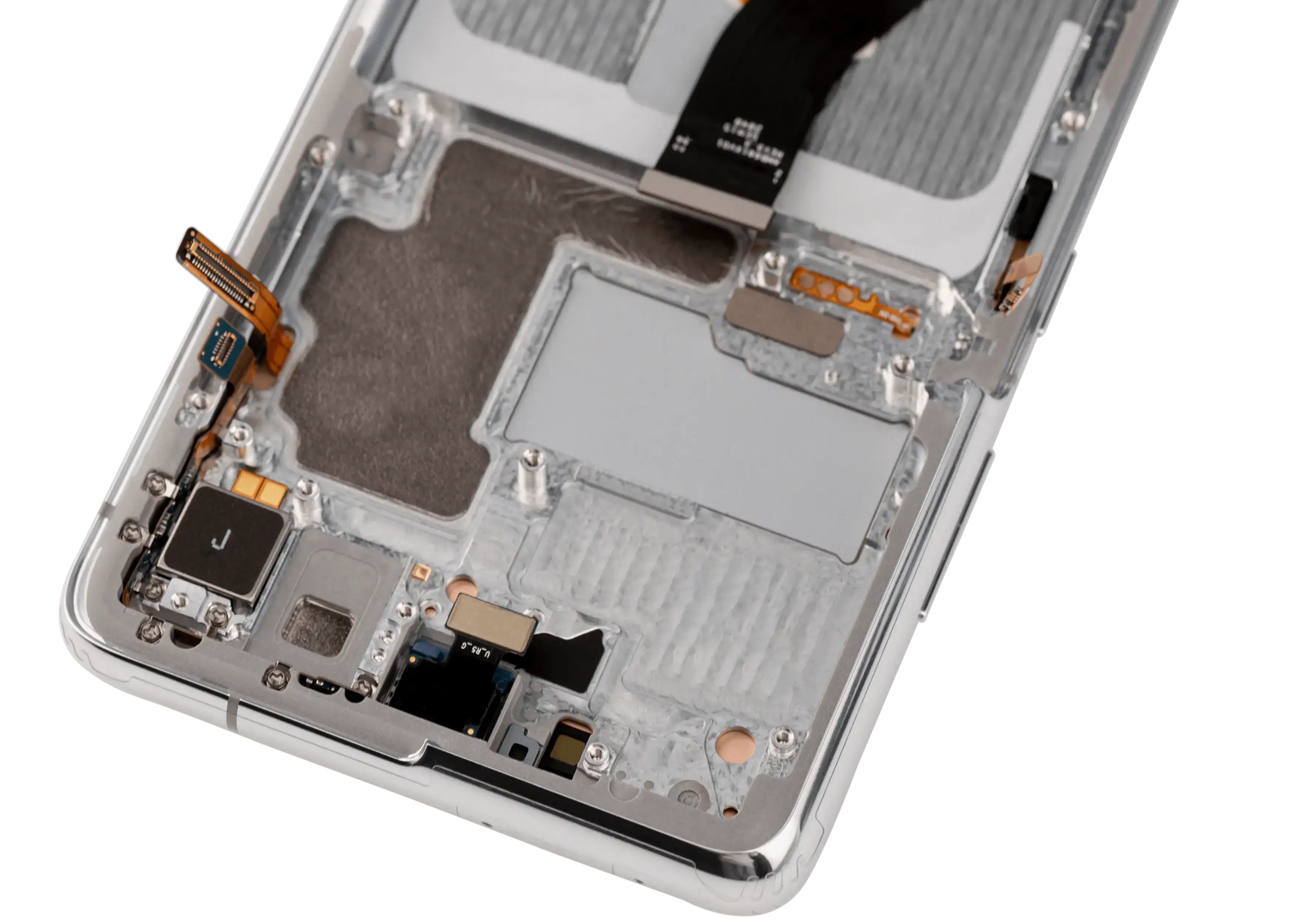 OLED-Display mit Rahmen für Samsung Galaxy S21 Ultra 5G (Aftermarket Plus) (120Hz) (Phantom Silver)