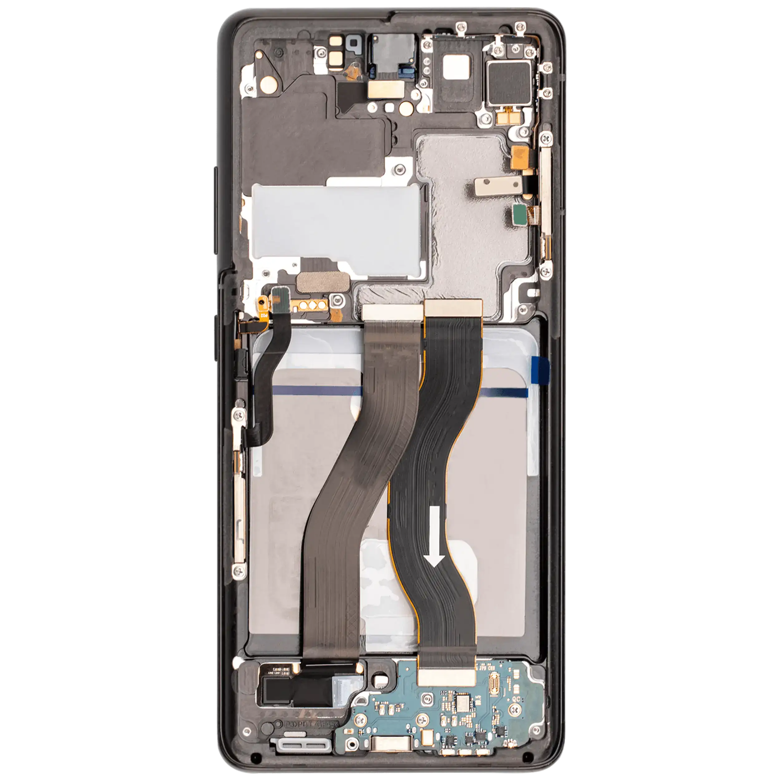 OLED-Display mit Rahmen für Samsung Galaxy S21 Ultra 5G (Aftermarket Plus) (120Hz) (Phantom Black)