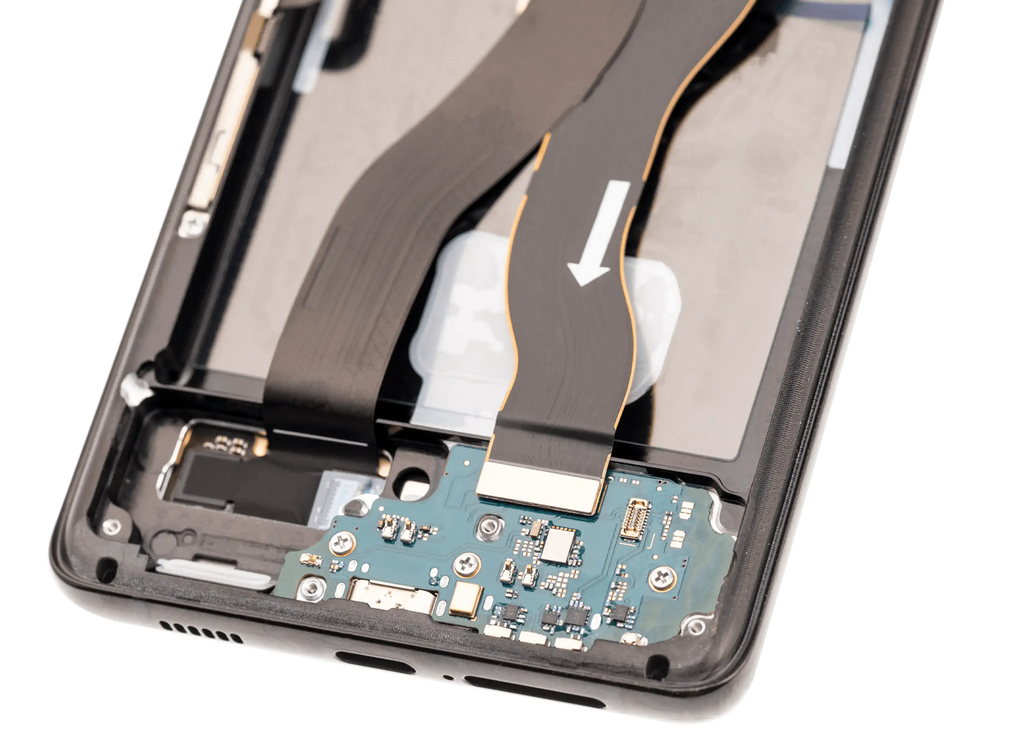 OLED-Display mit Rahmen für Samsung Galaxy S21 Ultra 5G (Aftermarket Plus) (120Hz) (Phantom Black)