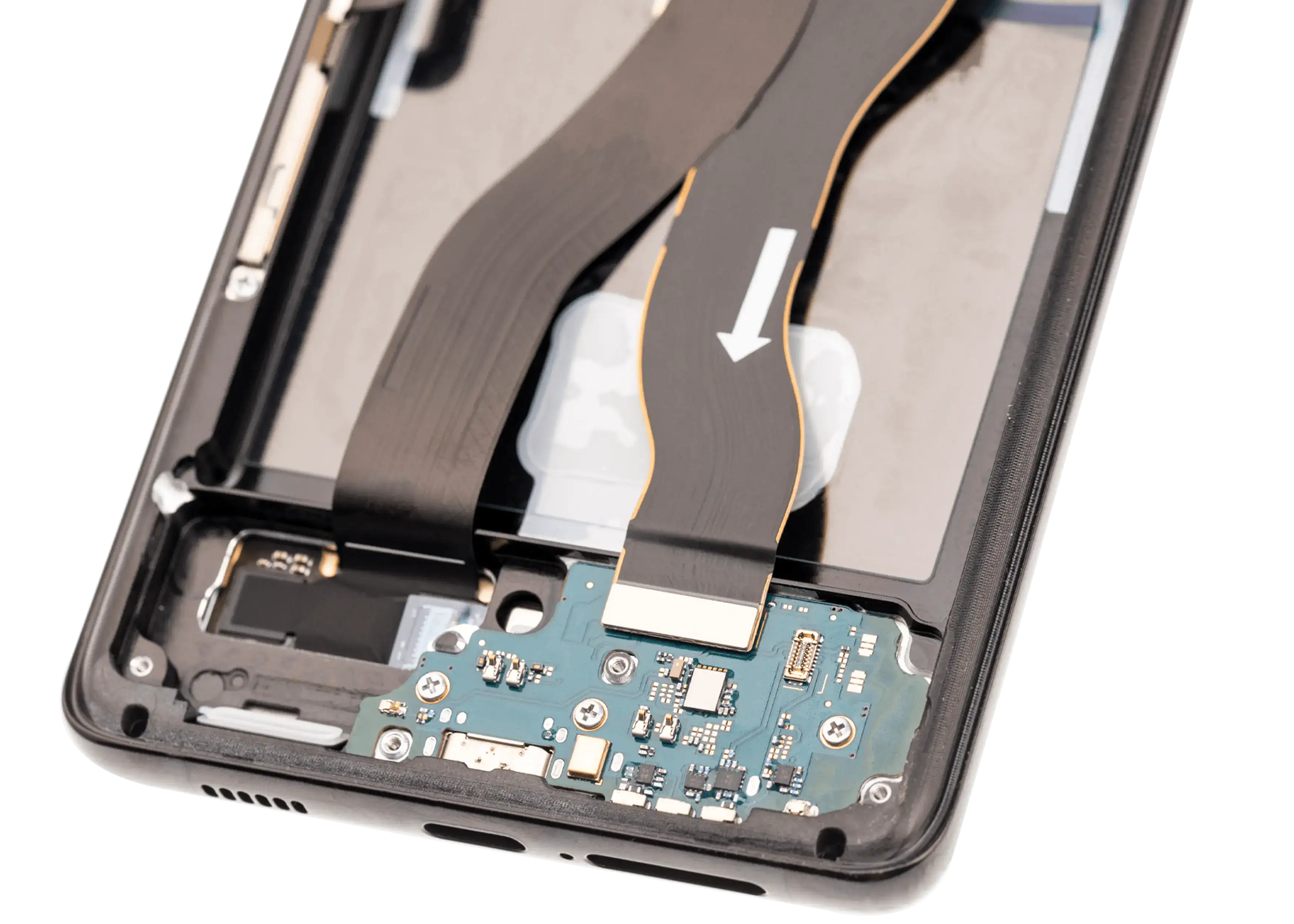 OLED-Display mit Rahmen für Samsung Galaxy S21 Ultra 5G (Aftermarket Plus) (120Hz) (Phantom Black)