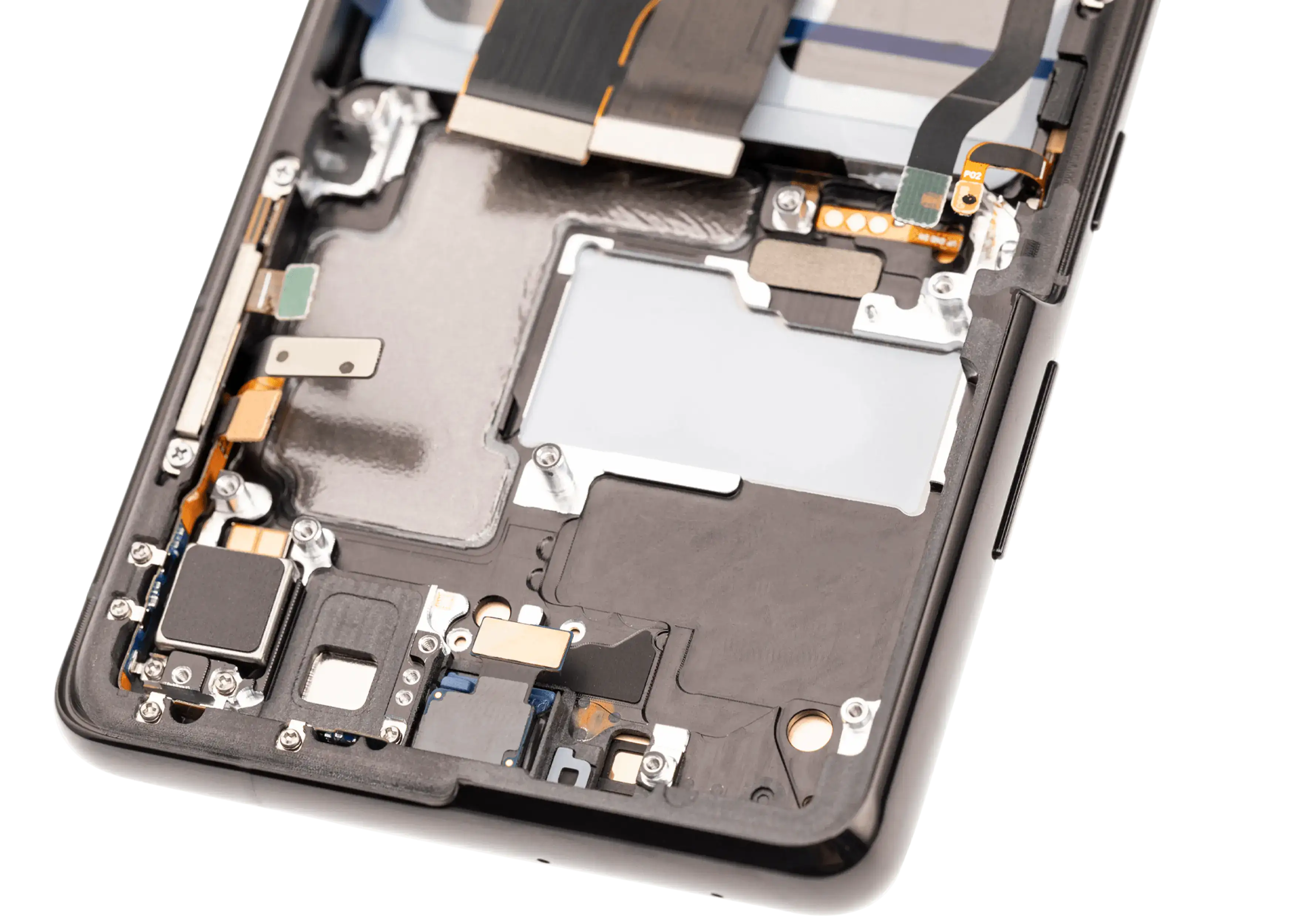 OLED-Display mit Rahmen für Samsung Galaxy S21 Ultra 5G (Aftermarket Plus) (120Hz) (Phantom Black)