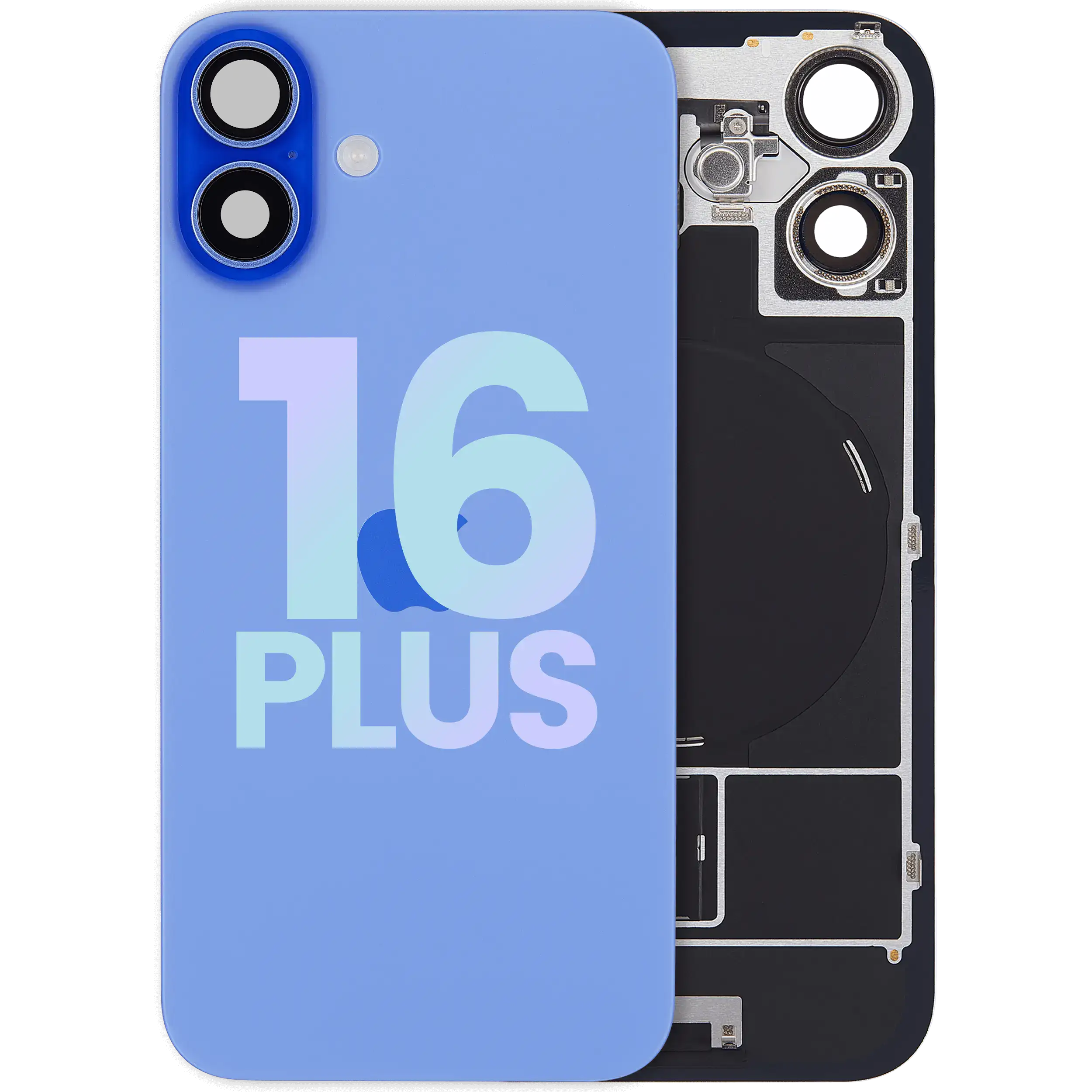 Backcover mit MagSafe Magnet & NFC & Blitz-Flexkabel für iPhone 16 Plus (Service Pack) (Ultramarine)