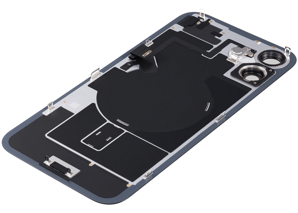 Backcover mit MagSafe Magnet & NFC & Blitz-Flexkabel für iPhone 16 (Service Pack) (Schwarz)