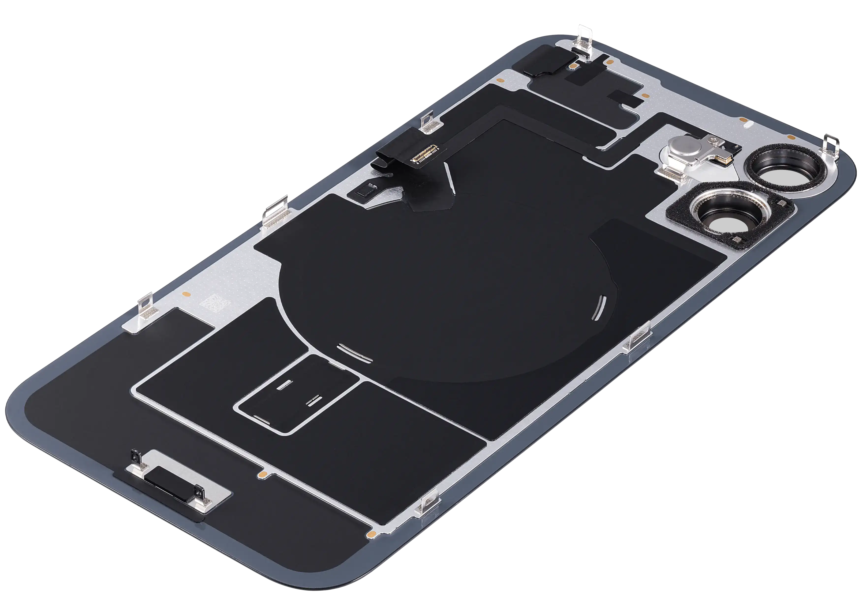 Backcover mit MagSafe Magnet & NFC & Blitz-Flexkabel für iPhone 16 (Service Pack) (Schwarz)