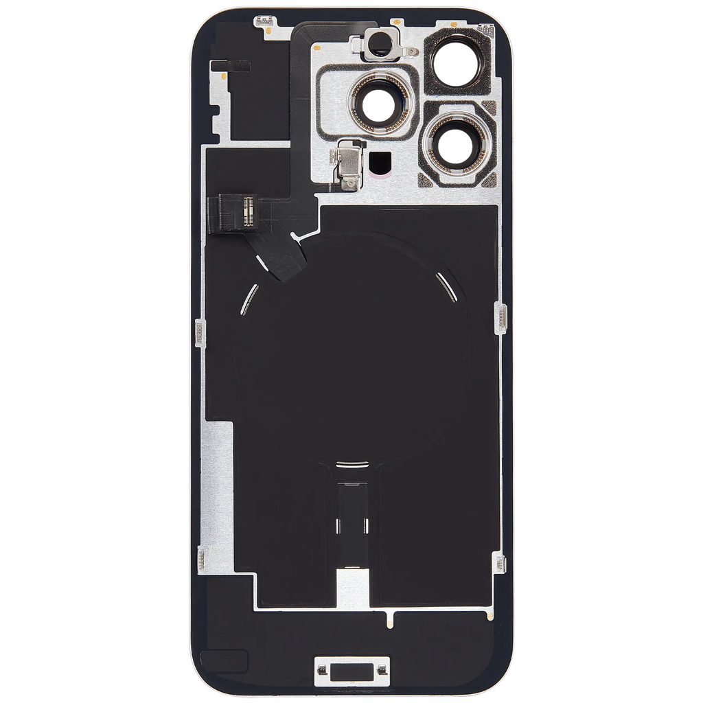 Backcover mit MagSafe Magnet & NFC & Blitz-Flexkabel für iPhone 16 Pro Max (Service Pack) (Weiß Titanium)