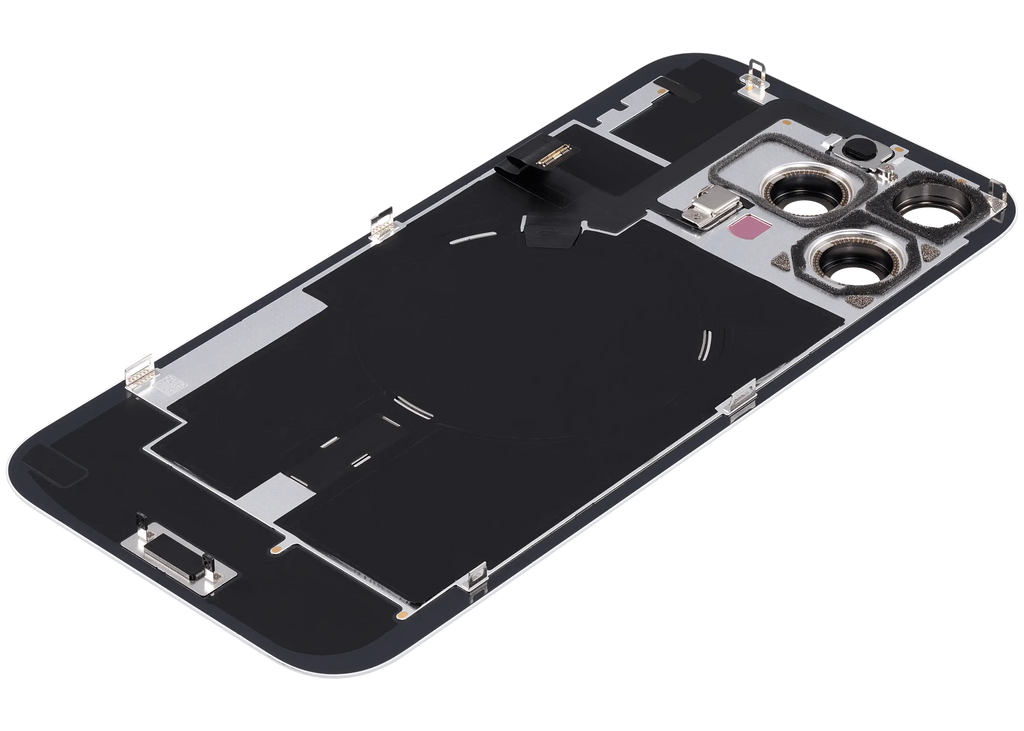Backcover mit MagSafe Magnet & NFC & Blitz-Flexkabel für iPhone 16 Pro Max (Service Pack) (Weiß Titanium)