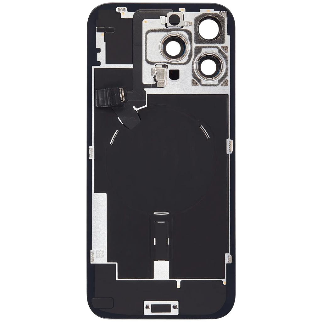 Backcover mit MagSafe Magnet & NFC & Blitz-Flexkabel für iPhone 16 Pro Max (Service Pack) (Schwarz Titanium)