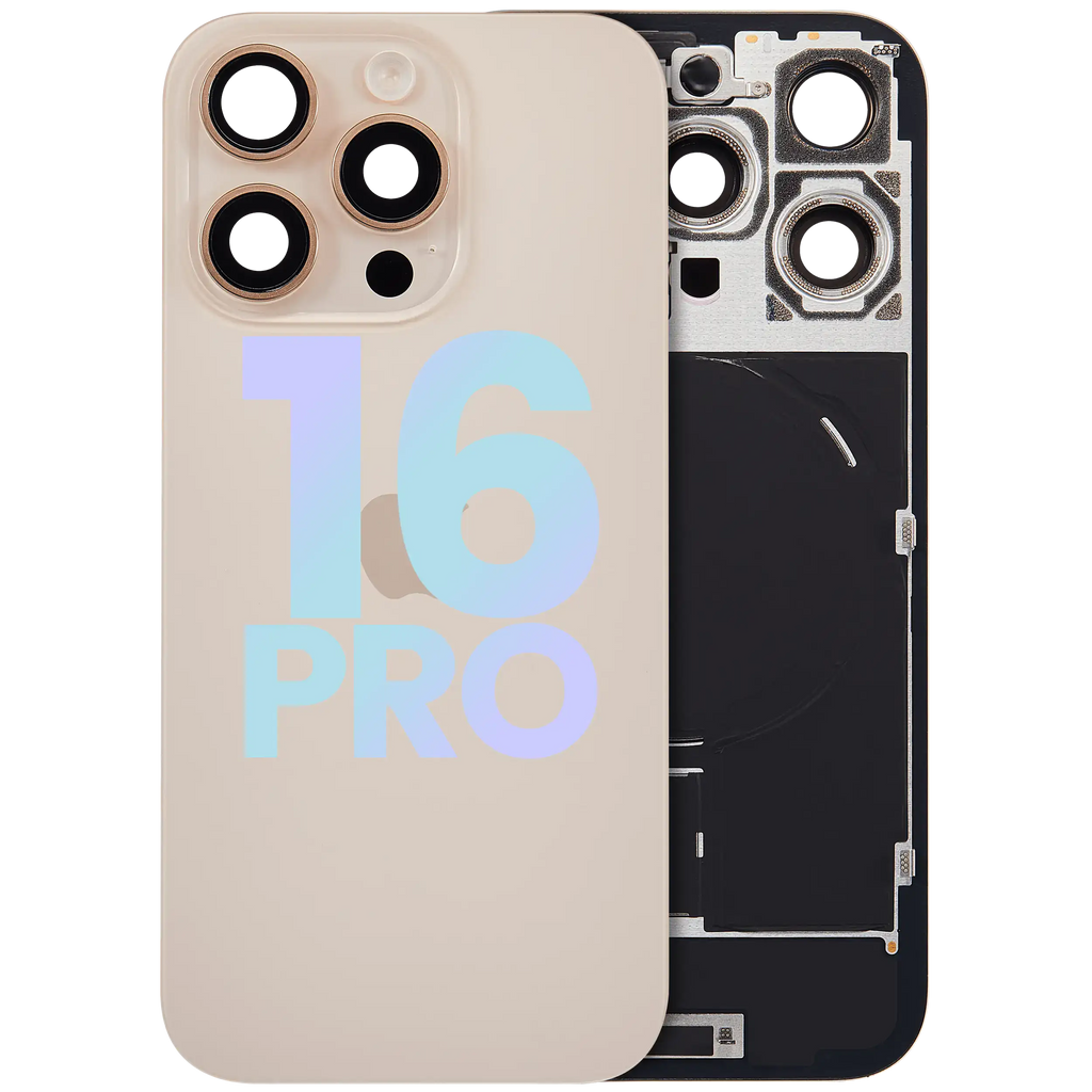 Backcover mit MagSafe Magnet & NFC & Blitz-Flexkabel für iPhone 16 Pro (Service Pack) (Desert Titanium)