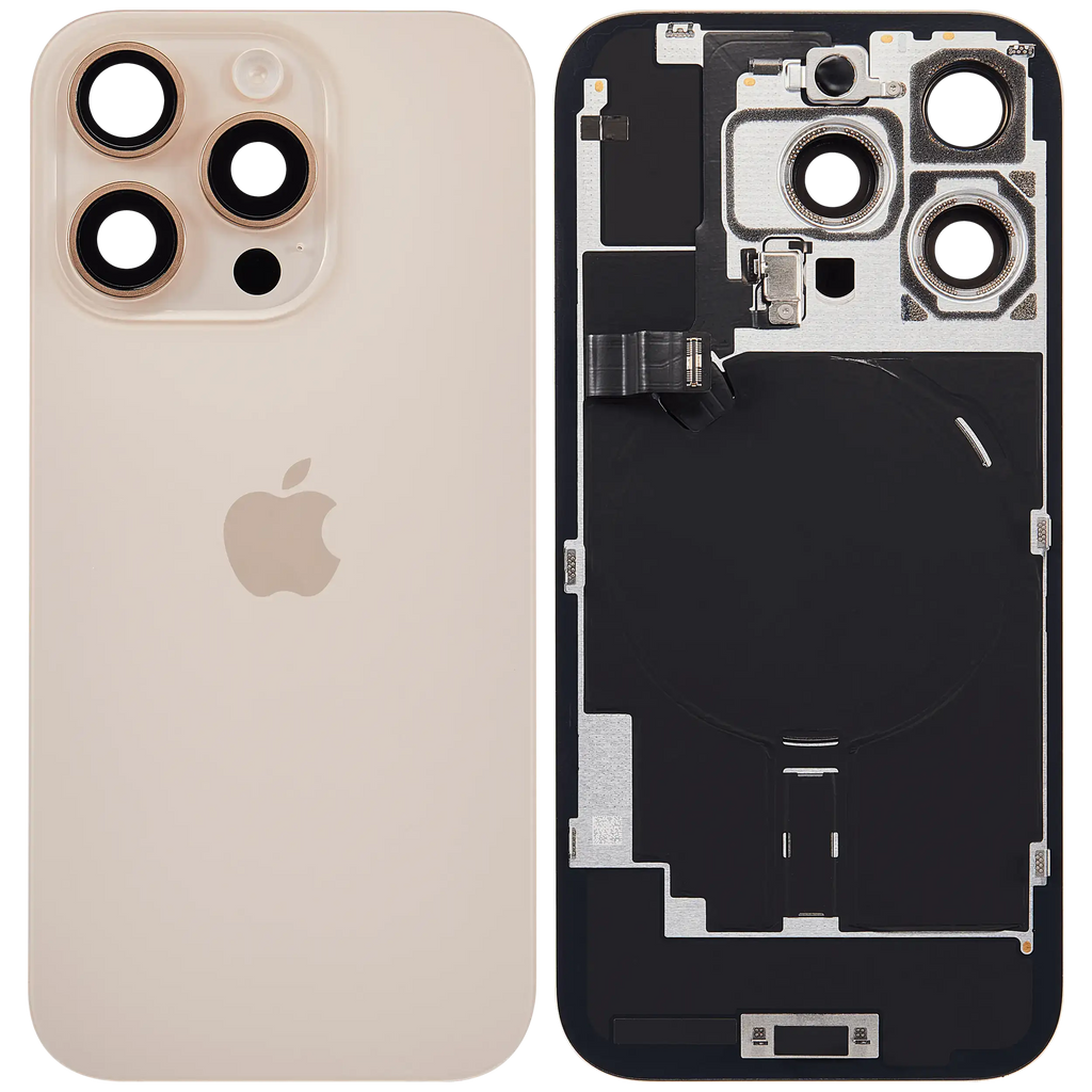 Backcover mit MagSafe Magnet & NFC & Blitz-Flexkabel für iPhone 16 Pro (Service Pack) (Desert Titanium)