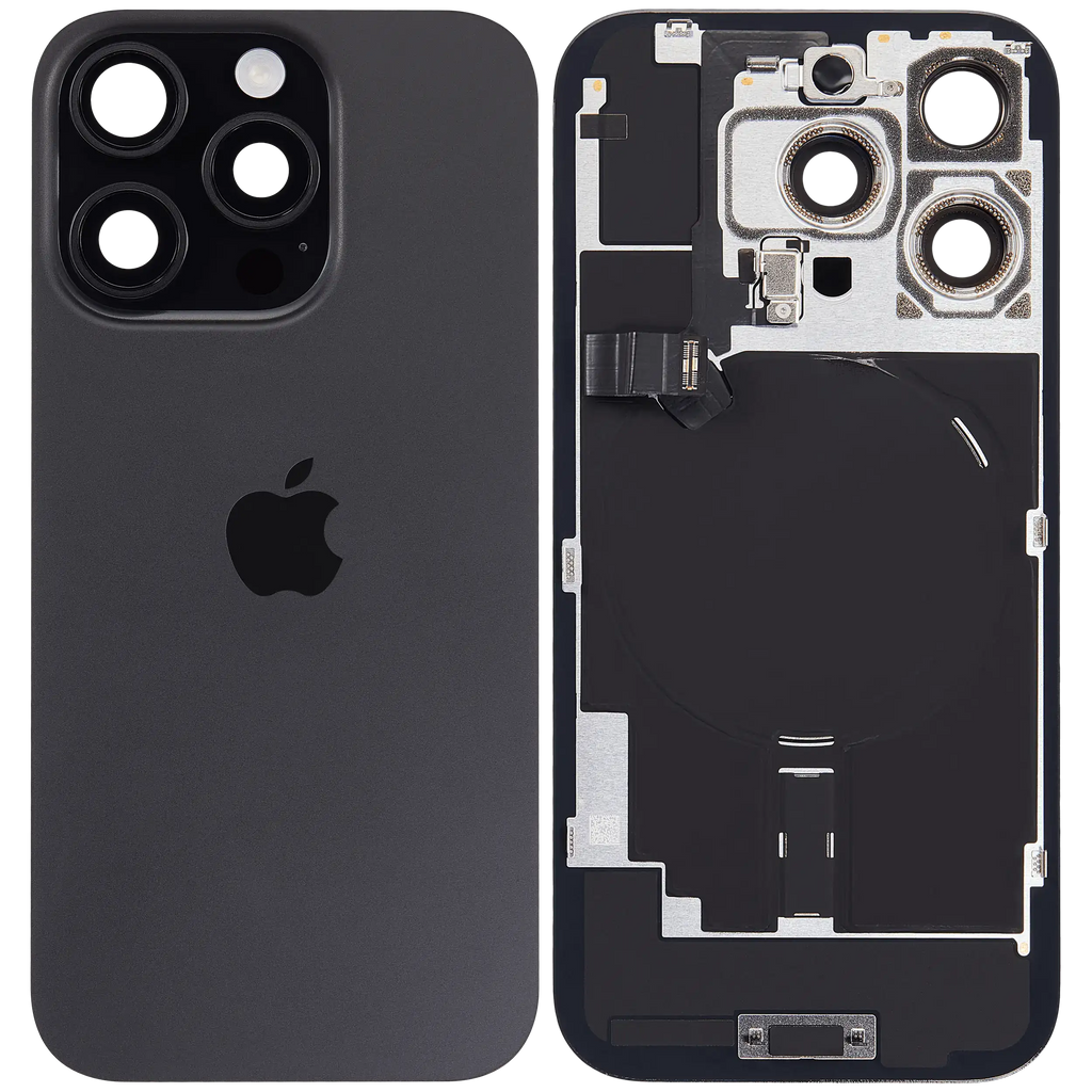 Backcover mit MagSafe Magnet & NFC & Blitz-Flexkabel für iPhone 16 Pro (Service Pack) (Schwarz Titanium)