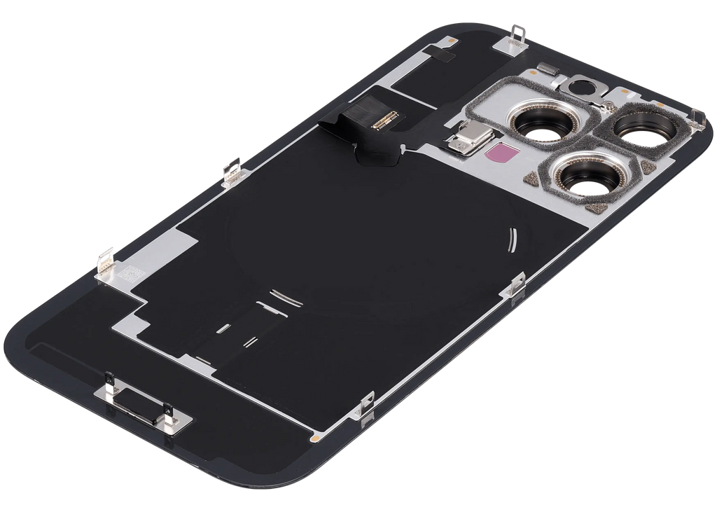 Backcover mit MagSafe Magnet & NFC & Blitz-Flexkabel für iPhone 16 Pro (Service Pack) (Schwarz Titanium)