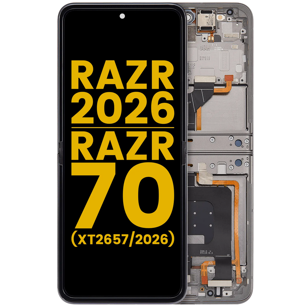 OLED-Display mit Rahmen für Motorola Razr 2026 / Razr 70 (XT2657 / 2026) (Refurbished) (Hematite)