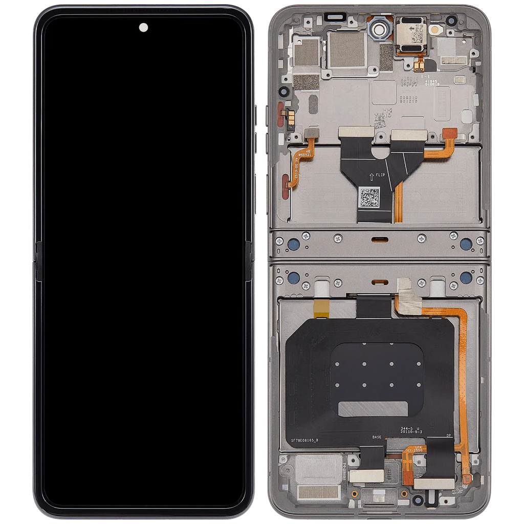 OLED-Display mit Rahmen für Motorola Razr 2026 / Razr 70 (XT2657 / 2026) (Refurbished) (Hematite)