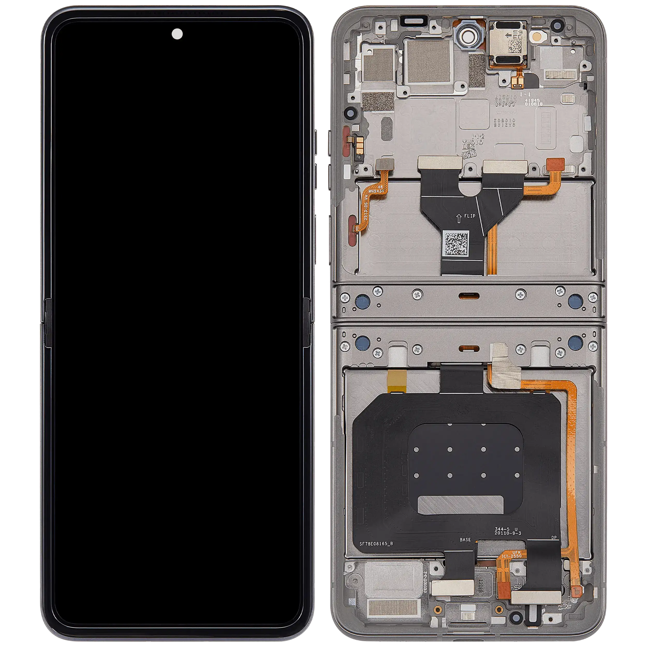 OLED-Display mit Rahmen für Motorola Razr 2026 / Razr 70 (XT2657 / 2026) (Refurbished) (Hematite)