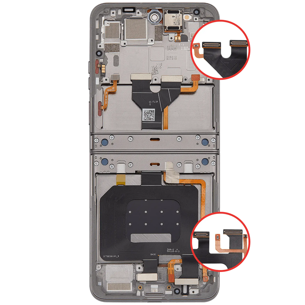OLED-Display mit Rahmen für Motorola Razr 2026 / Razr 70 (XT2657 / 2026) (Refurbished) (Hematite)