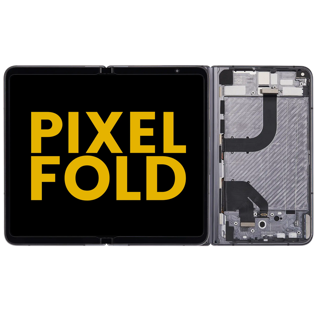 Inner Main OLED-Display mit Rahmen für Google Pixel Fold (Refurbished) (Obsidian Black)