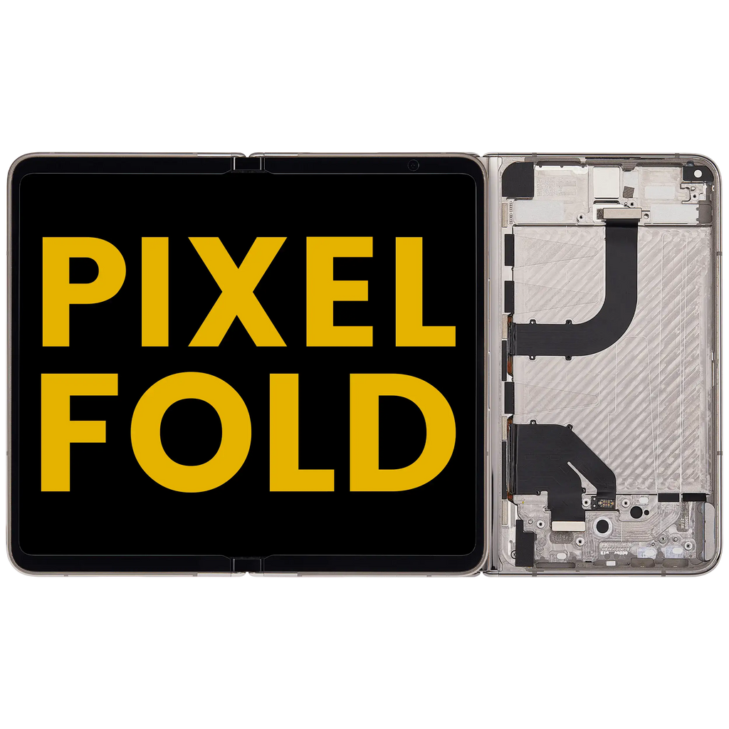 Built-In OLED-Display (Main Display) Assembly (mit Midframe/Rahmen) für Google Pixel Fold (US and International Versions) (Refurbished) (Porcelain)