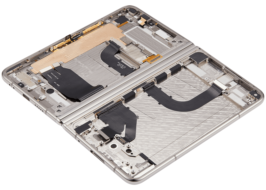 Built-In OLED-Display (Main Display) Assembly (mit Midframe/Rahmen) für Google Pixel Fold (US and International Versions) (Refurbished) (Porcelain)