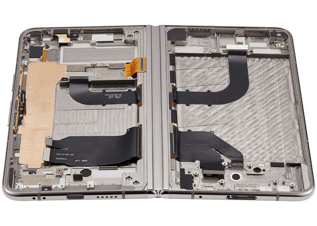Built-In OLED-Display (Main Display) Assembly (mit Midframe/Rahmen) für Google Pixel Fold (US and International Versions) (Refurbished) (Porcelain)
