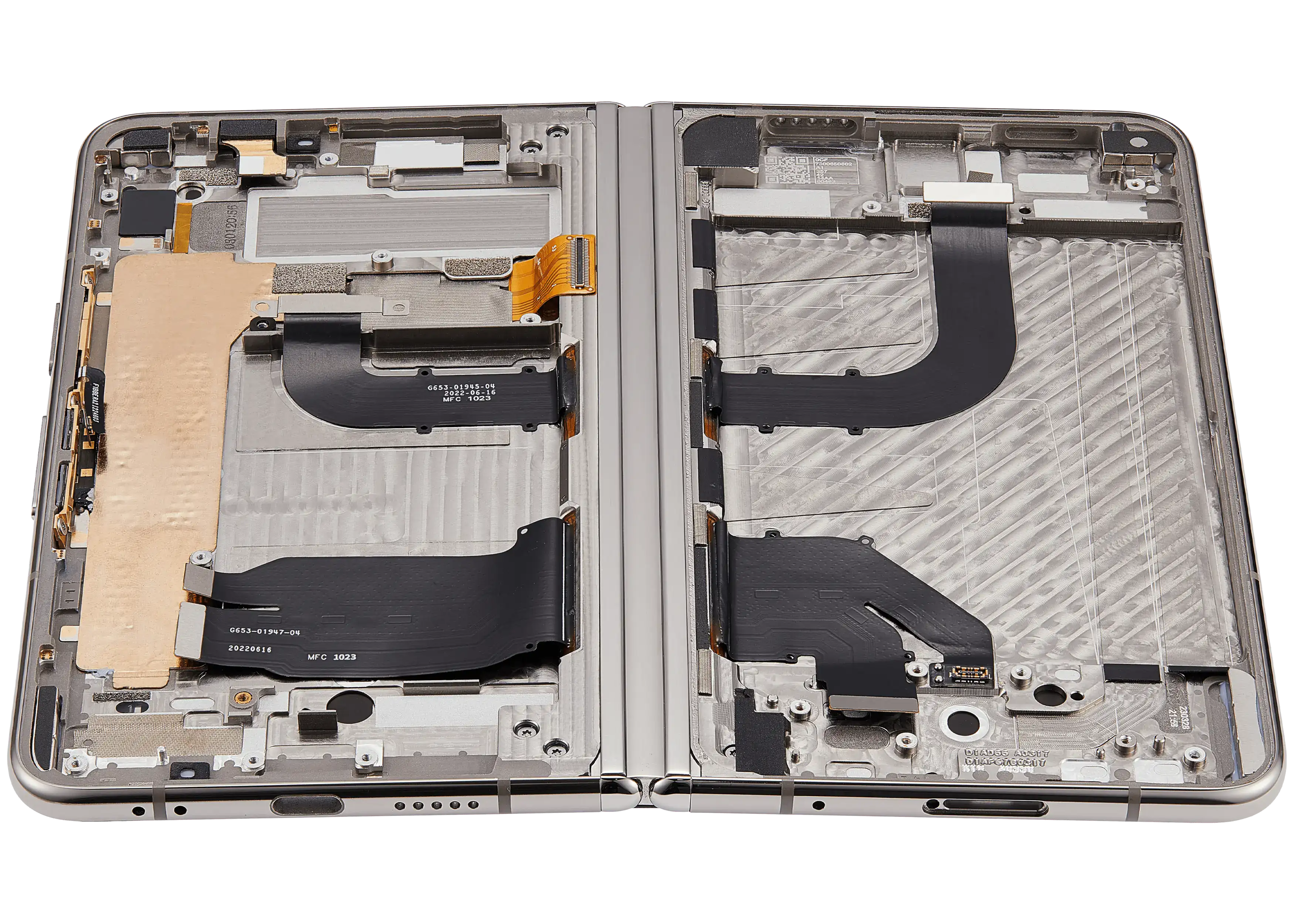 Built-In OLED-Display (Main Display) Assembly (mit Midframe/Rahmen) für Google Pixel Fold (US and International Versions) (Refurbished) (Porcelain)