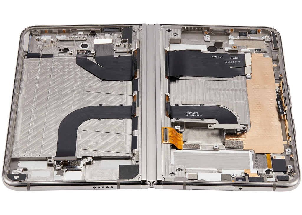 Built-In OLED-Display (Main Display) Assembly (mit Midframe/Rahmen) für Google Pixel Fold (US and International Versions) (Refurbished) (Porcelain)