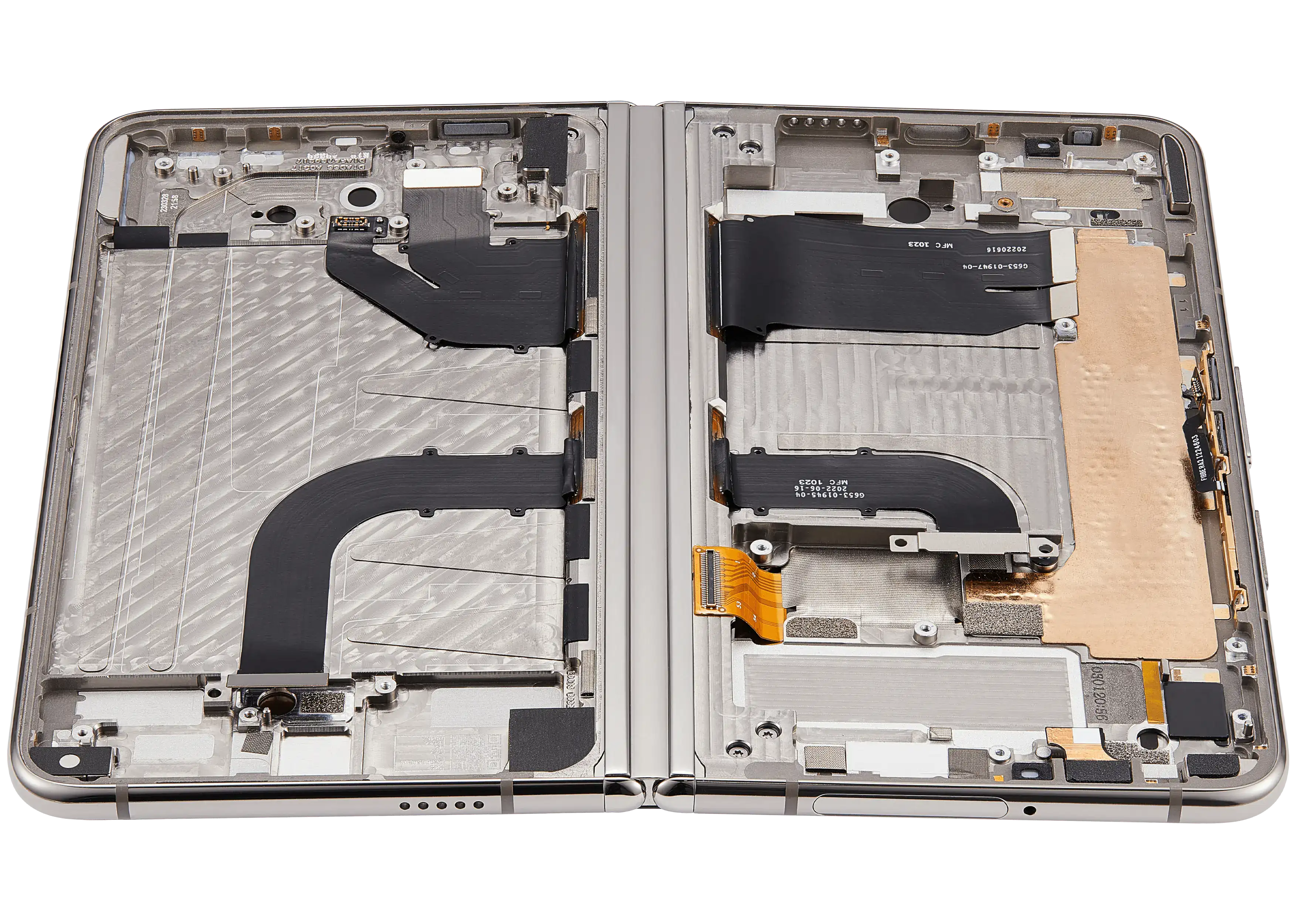 Built-In OLED-Display (Main Display) Assembly (mit Midframe/Rahmen) für Google Pixel Fold (US and International Versions) (Refurbished) (Porcelain)