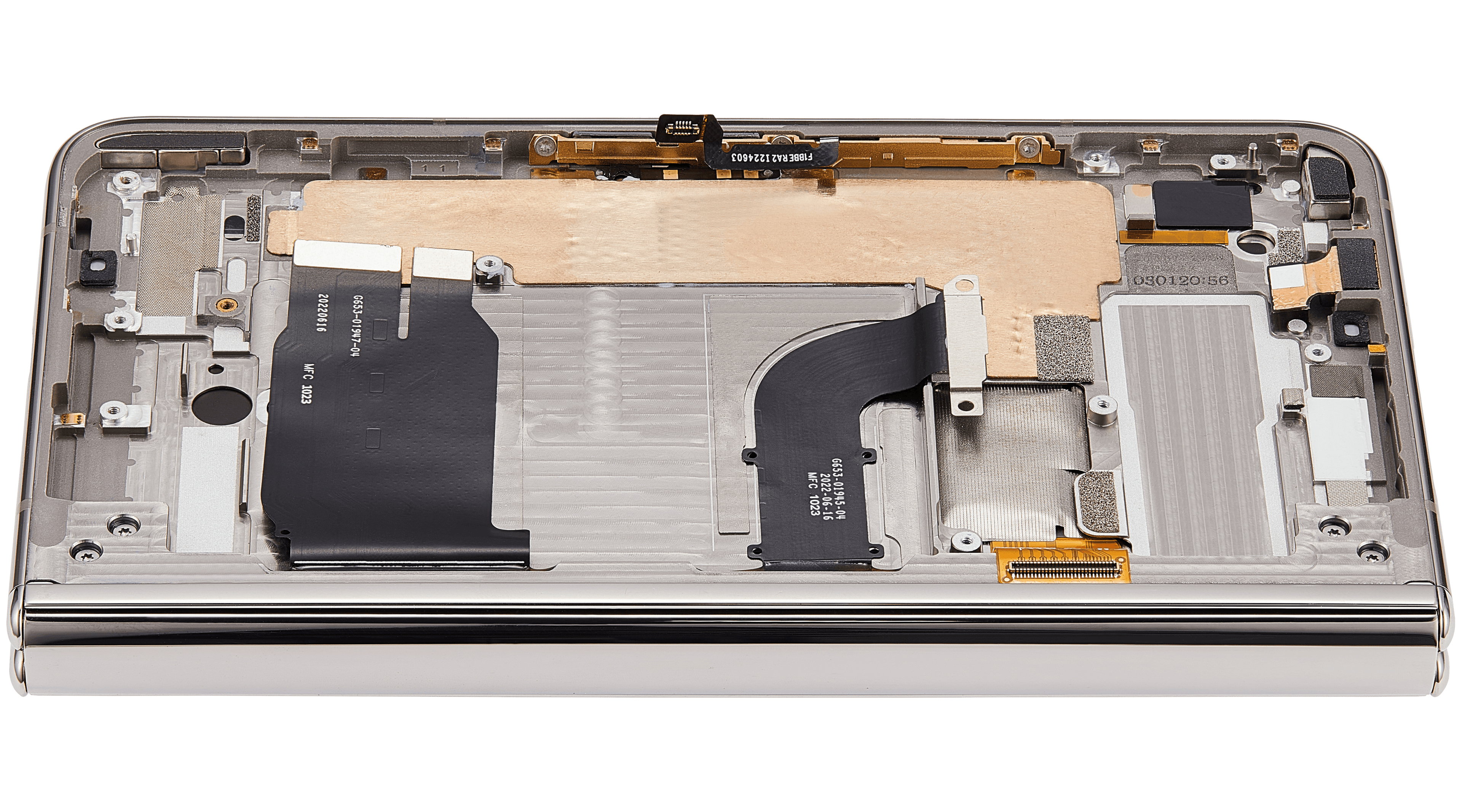 Built-In OLED-Display (Main Display) Assembly (mit Midframe/Rahmen) für Google Pixel Fold (US and International Versions) (Refurbished) (Porcelain)