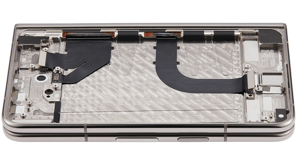 Built-In OLED-Display (Main Display) Assembly (mit Midframe/Rahmen) für Google Pixel Fold (US and International Versions) (Refurbished) (Porcelain)