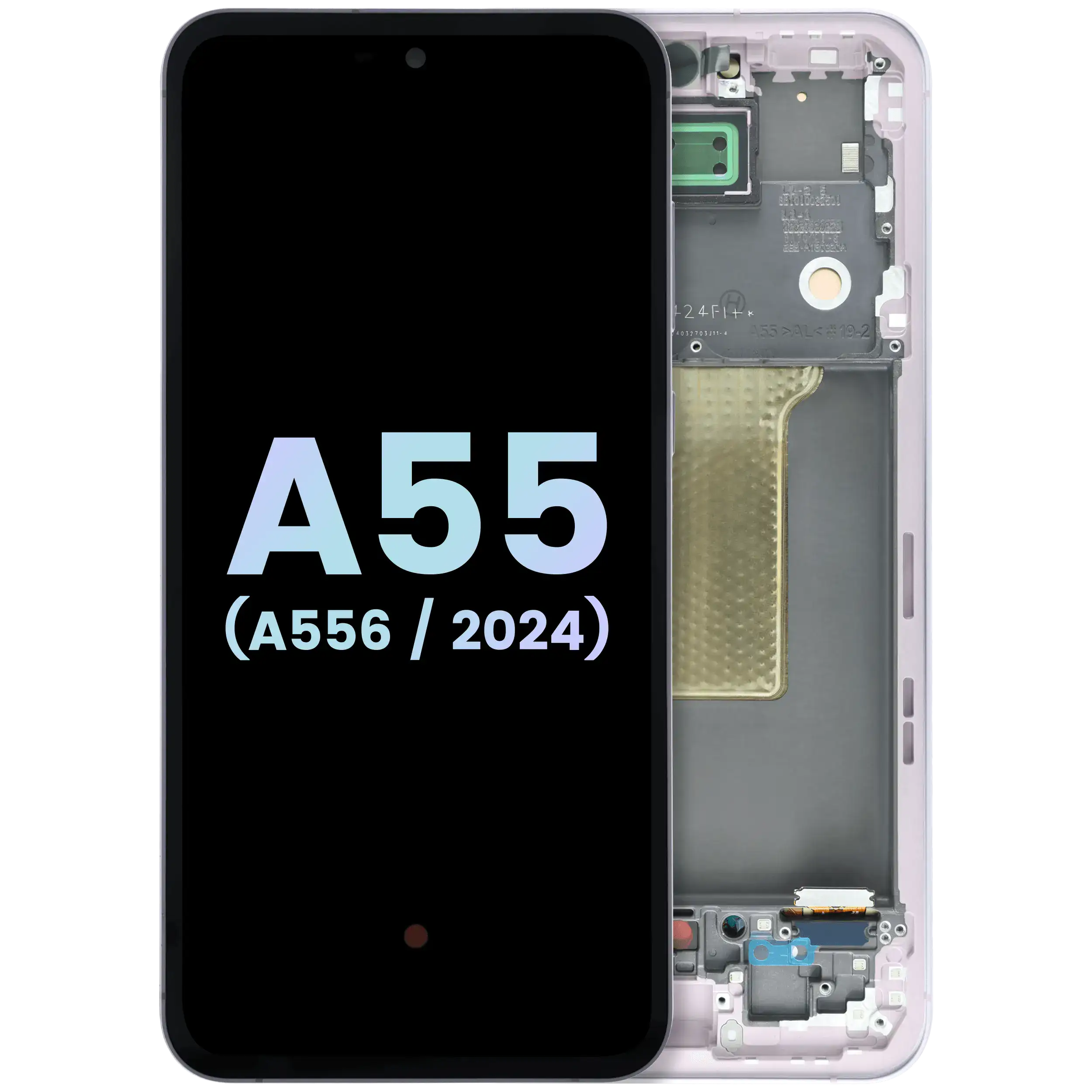 OLED-Display mit Rahmen für Samsung Galaxy A55 (Service Pack, Lilac)