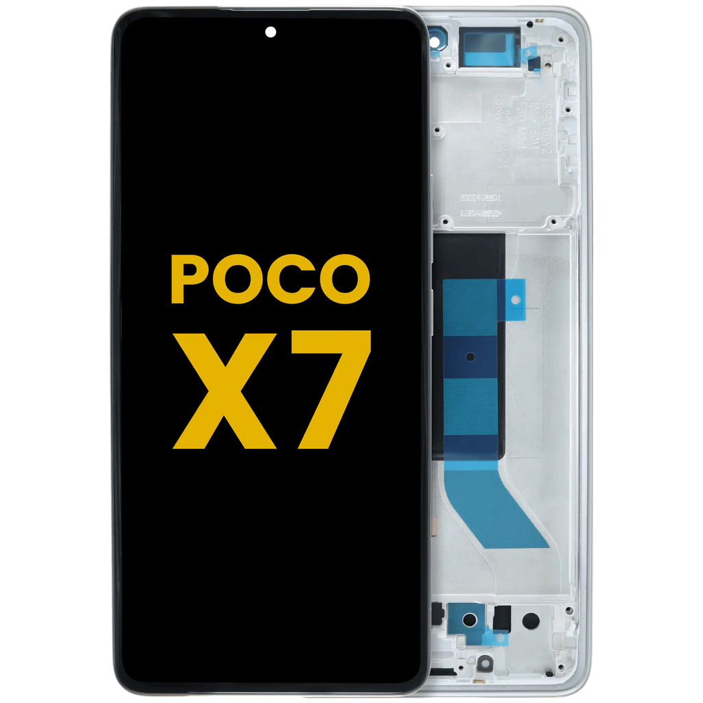 OLED-Display mit Rahmen für Xiaomi Poco X7 (Refurbished) (Silber)