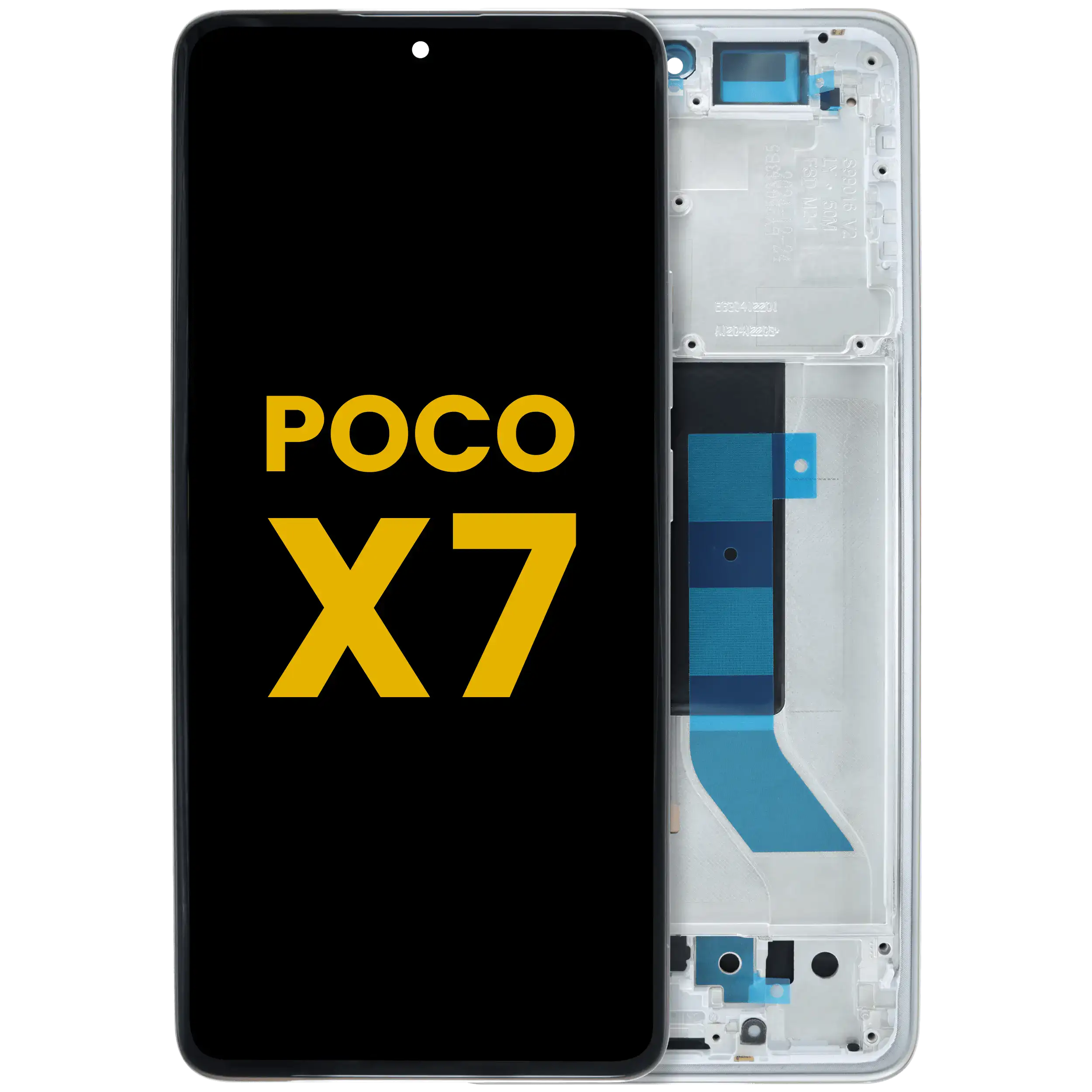 OLED-Display mit Rahmen für Xiaomi Poco X7 (Refurbished) (Silber)