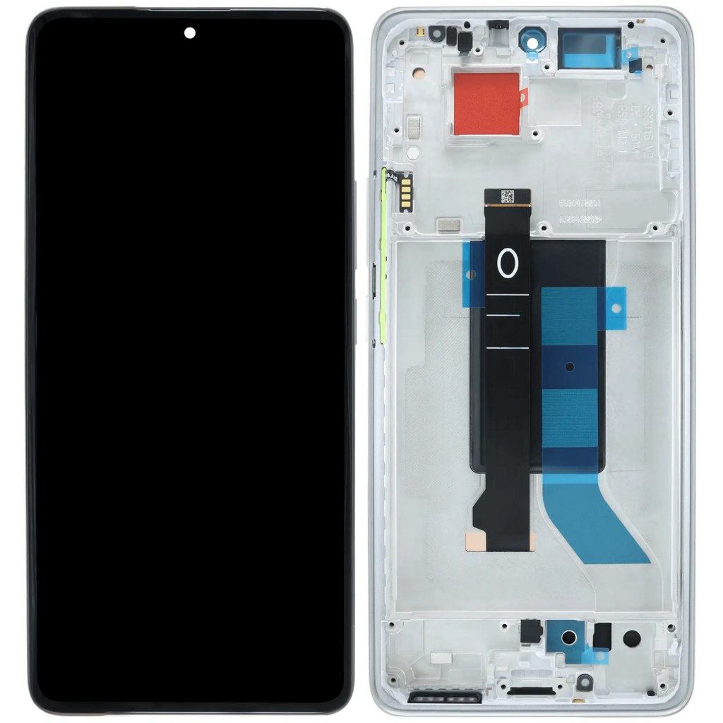 OLED-Display mit Rahmen für Xiaomi Poco X7 (Refurbished) (Silber)