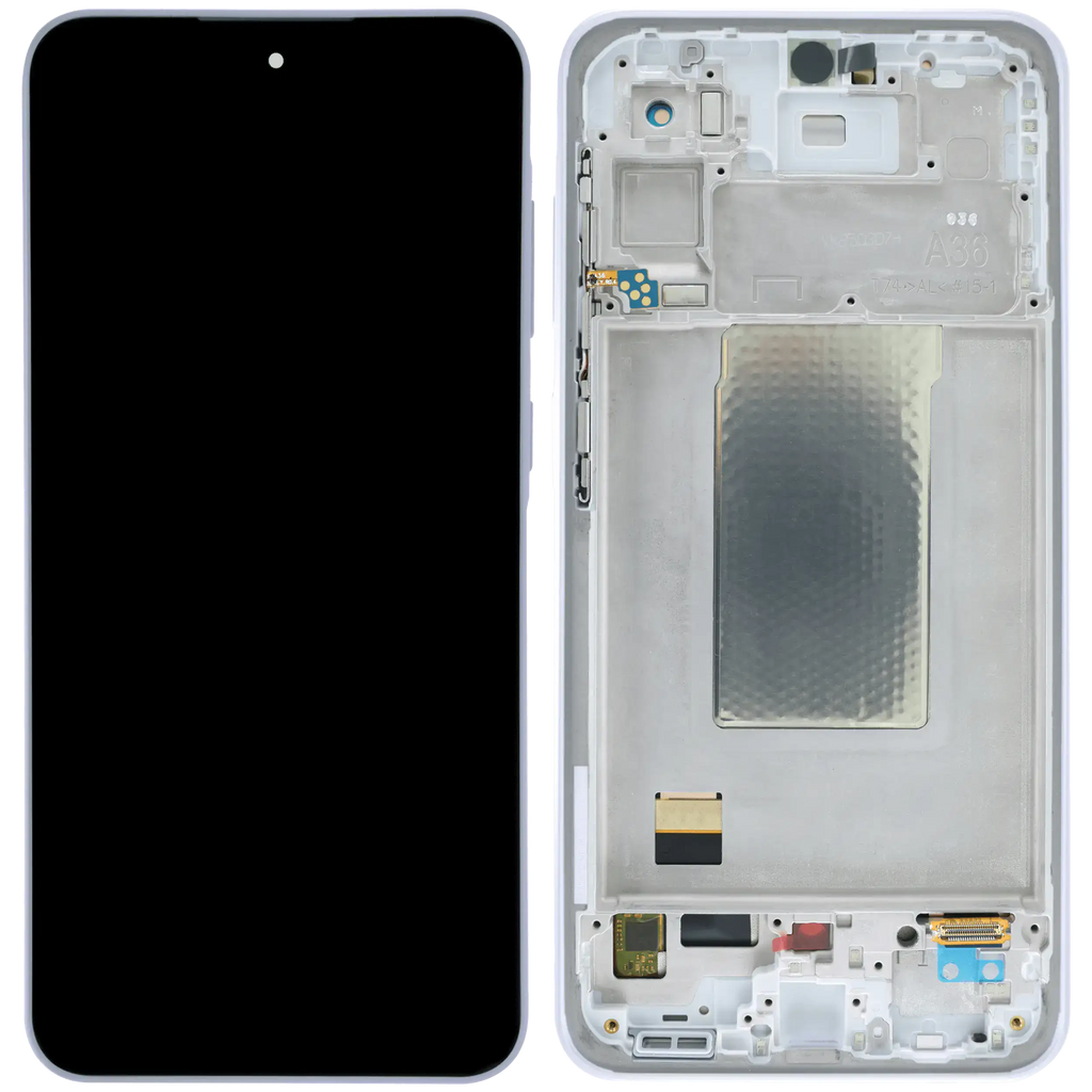 OLED-Display mit Rahmen für Samsung Galaxy A36 5G (A366 / 2025) (Aftermarket Plus) (Lavender)