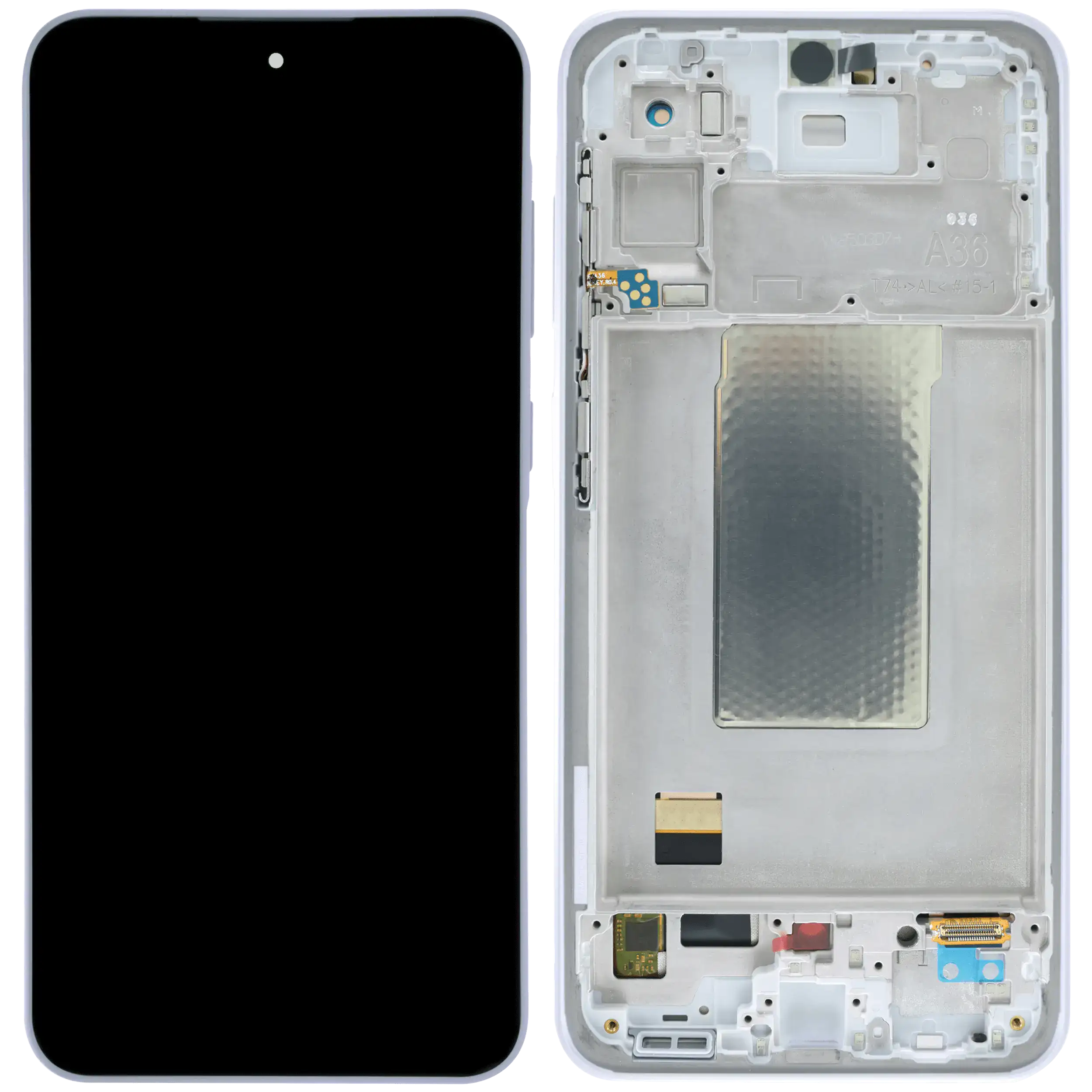OLED-Display mit Rahmen für Samsung Galaxy A36 5G (A366 / 2025) (Aftermarket Plus) (Lavender)