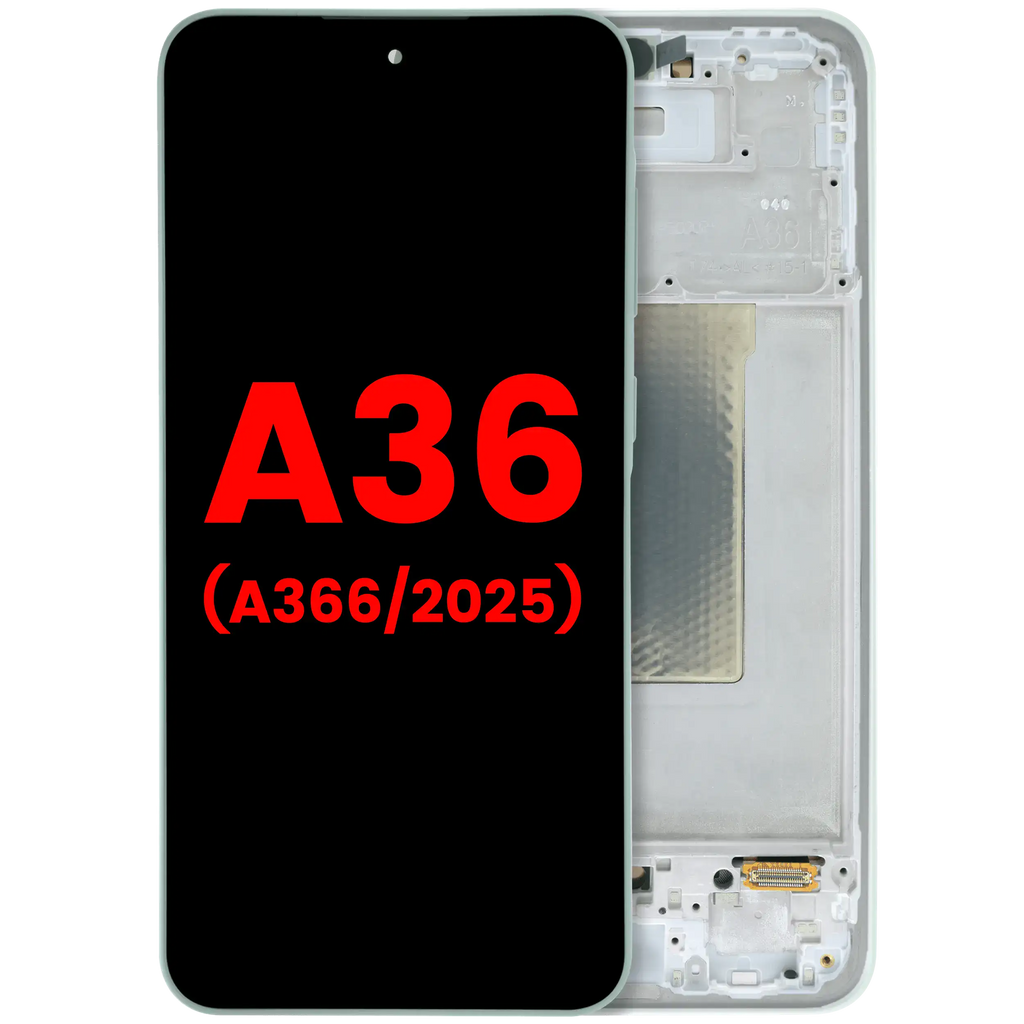 OLED-Display mit Rahmen für Samsung Galaxy A36 5G (A366 / 2025) (Aftermarket Plus) (Lime)