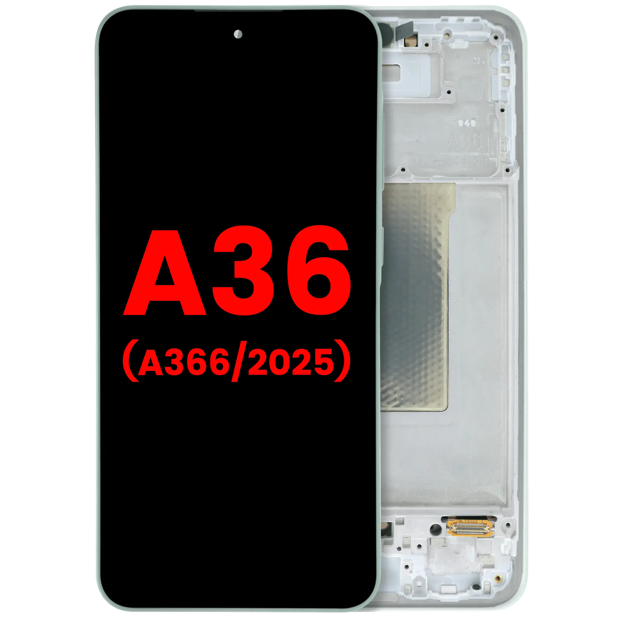 OLED-Display mit Rahmen für Samsung Galaxy A36 5G (A366 / 2025) (Aftermarket Plus) (Lime)