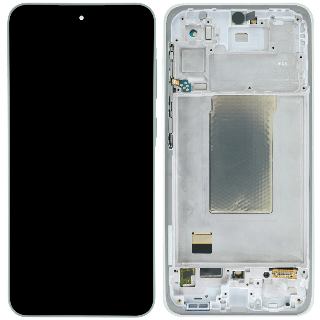 OLED-Display mit Rahmen für Samsung Galaxy A36 5G (A366 / 2025) (Aftermarket Plus) (Lime)
