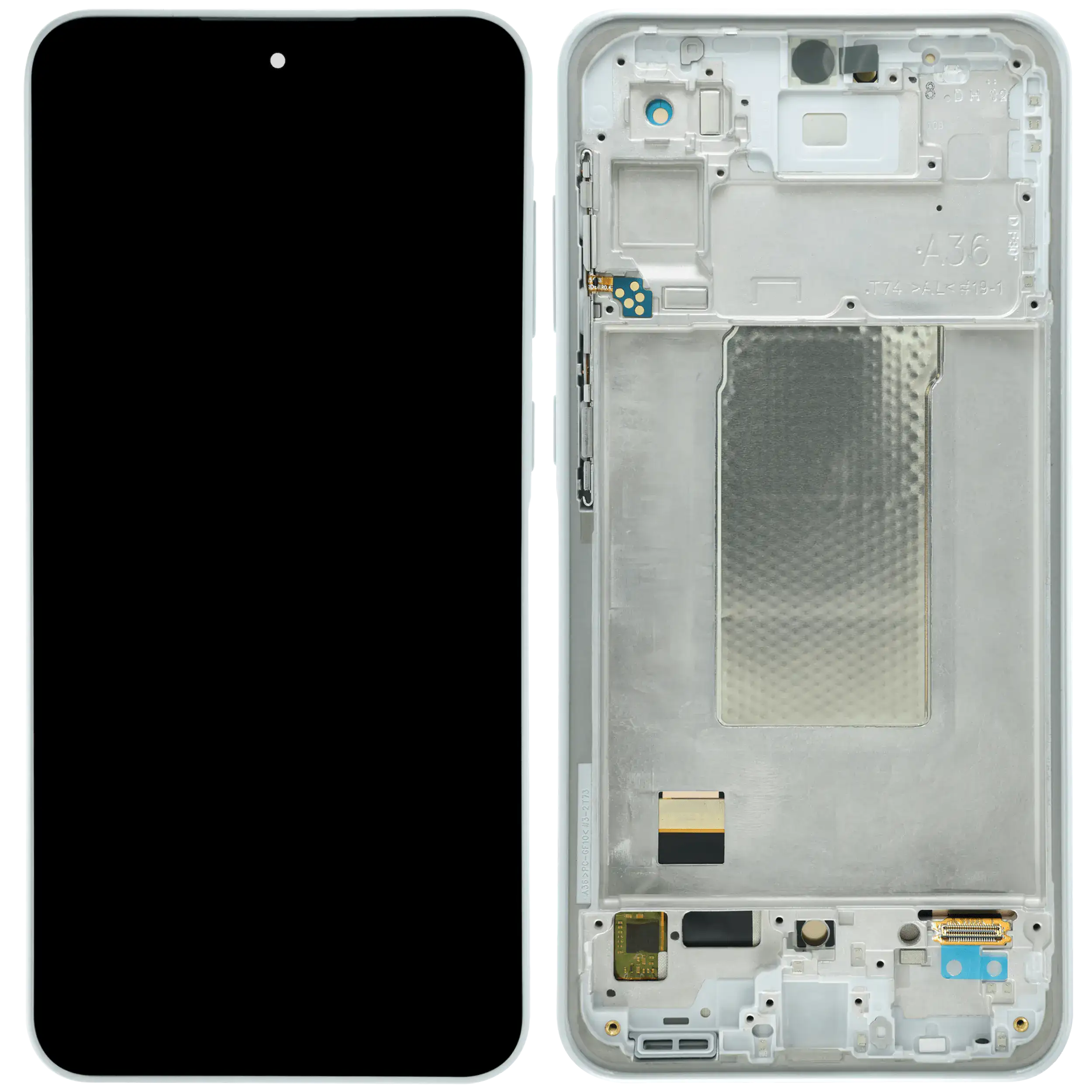 OLED-Display mit Rahmen für Samsung Galaxy A36 5G (A366 / 2025) (Aftermarket Plus) (Weiß)