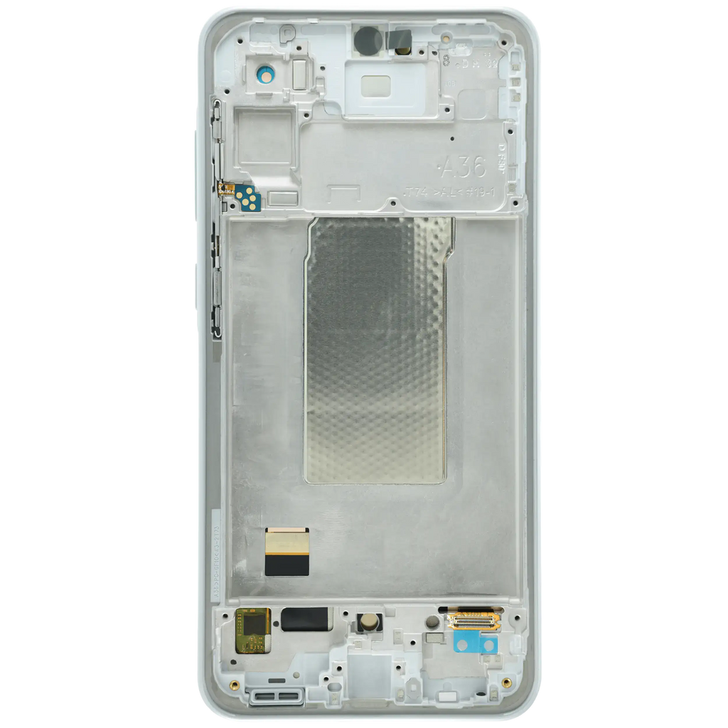 OLED-Display mit Rahmen für Samsung Galaxy A36 5G (A366 / 2025) (Aftermarket Plus) (Weiß)