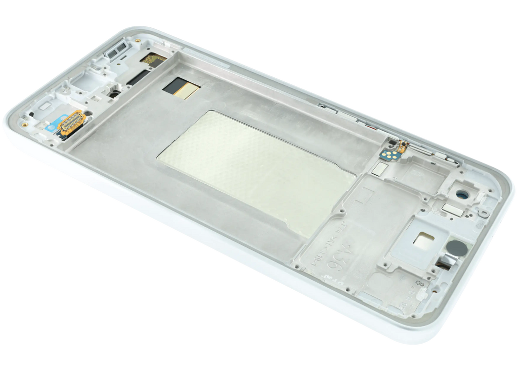 OLED-Display mit Rahmen für Samsung Galaxy A36 5G (A366 / 2025) (Aftermarket Plus) (Weiß)