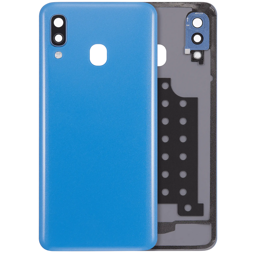 Backcover Glass mit Camera Lens Compatible für Samsung Galaxy A40 (A405 / 2019) (Aftermarket Plus) (Blau)