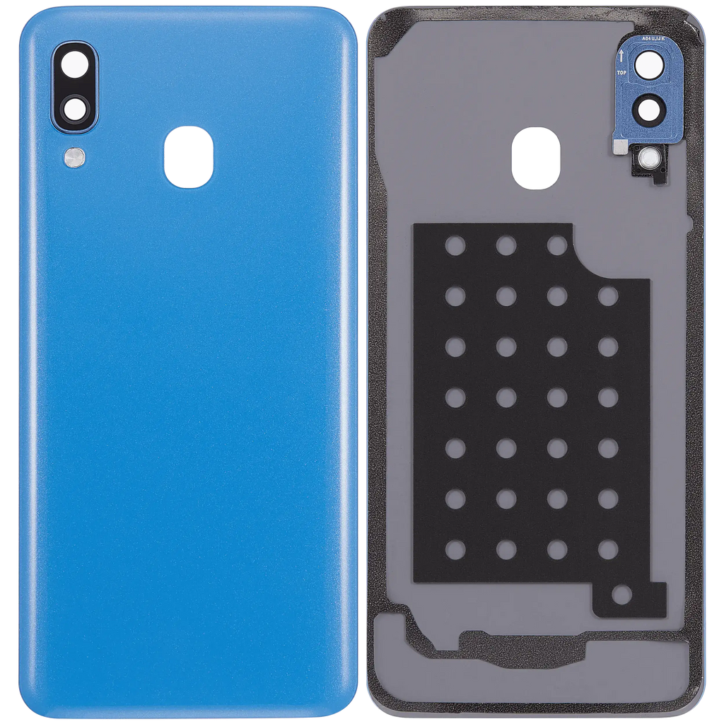 Backcover Glass mit Camera Lens Compatible für Samsung Galaxy A40 (A405 / 2019) (Aftermarket Plus) (Blau)