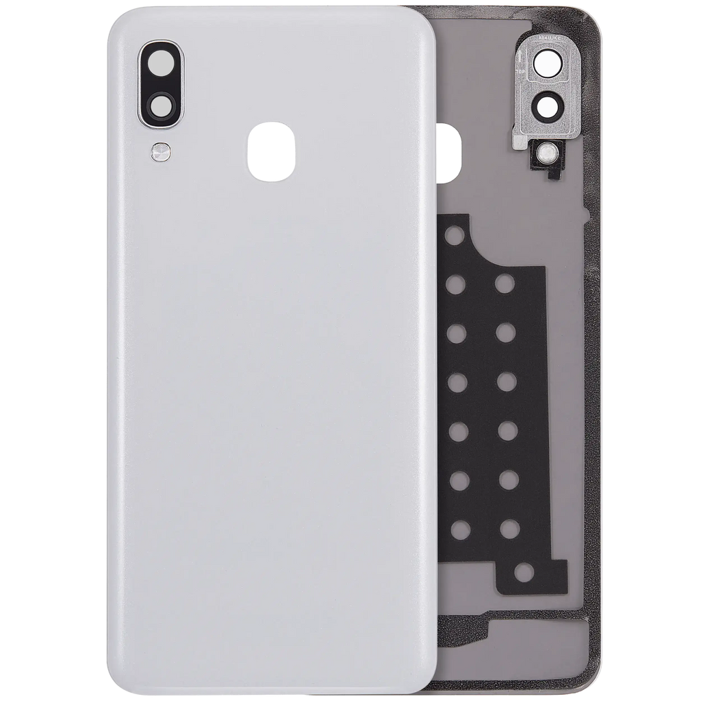 Backcover Glass mit Camera Lens Compatible für Samsung Galaxy A40 (A405 / 2019) (Aftermarket Plus) (Weiß)