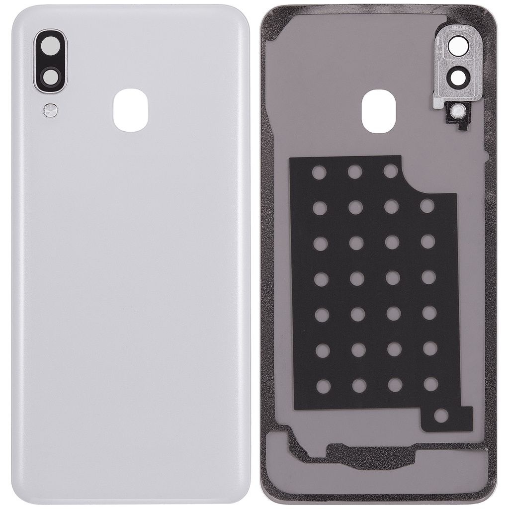 Backcover Glass mit Camera Lens Compatible für Samsung Galaxy A40 (A405 / 2019) (Aftermarket Plus) (Weiß)