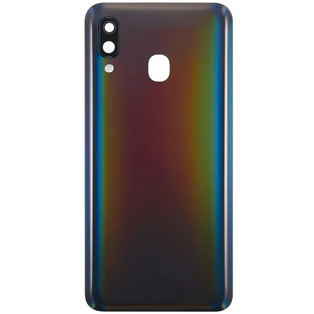 Backcover Glass mit Camera Lens Compatible für Samsung Galaxy A40 (A405 / 2019) (Aftermarket Plus) (Schwarz)