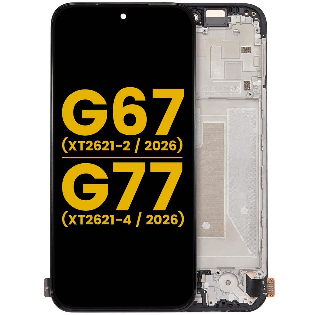 OLED-Display mit Rahmen für Motorola G67 (XT2621-2 / 2026) / G77 (XT2621-4 / 2026) (Refurbished) (Alle Farben)