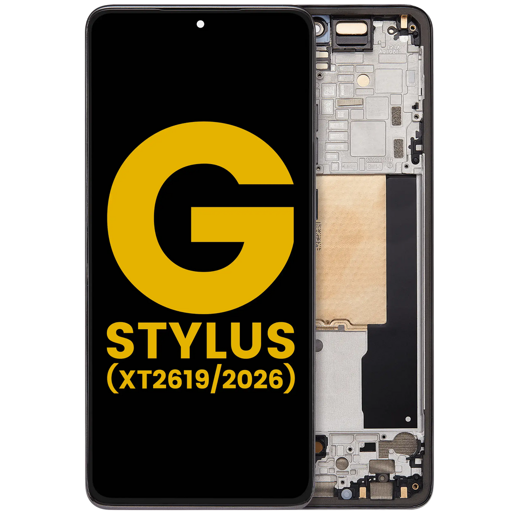 OLED-Display mit Rahmen Compatible für Motorola Moto G Stylus 5G (XT2619/2026) (Refurbished) (Coal Smoke)